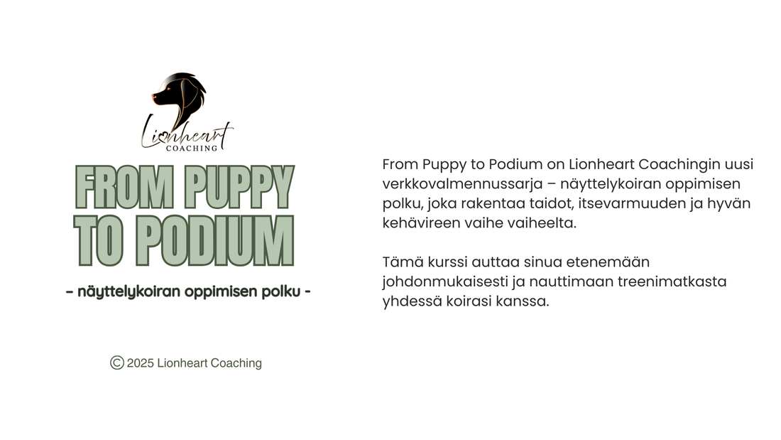 Uusi From Puppy to Podium -verkkovalmennussarja starttaa – ensimmäinen osa nyt myynnissä!